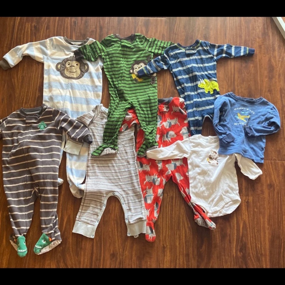 12 month boy pajama lot